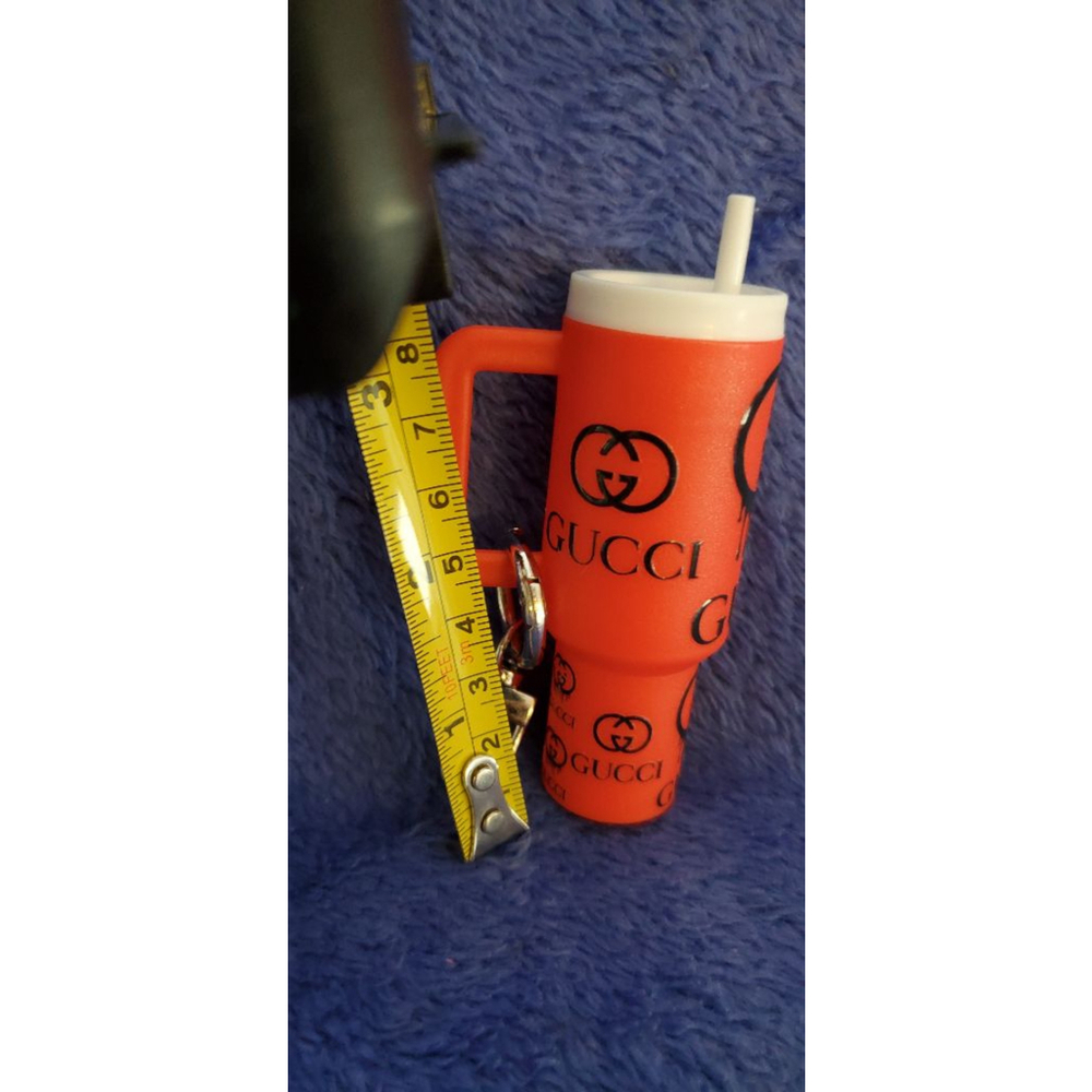 Orange Black White Cup Keychain